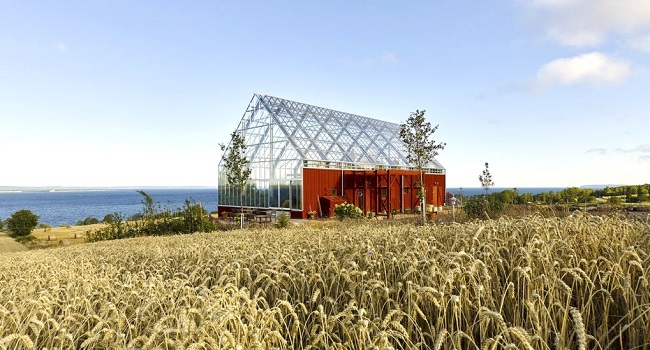 Maison solaire au milieu d'un champ de blé ©tailor-made.se