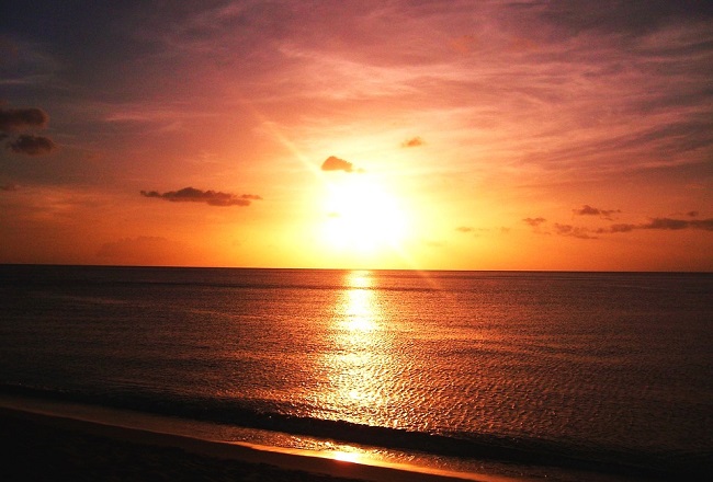 Lever de soleil sur la Guadeloupe