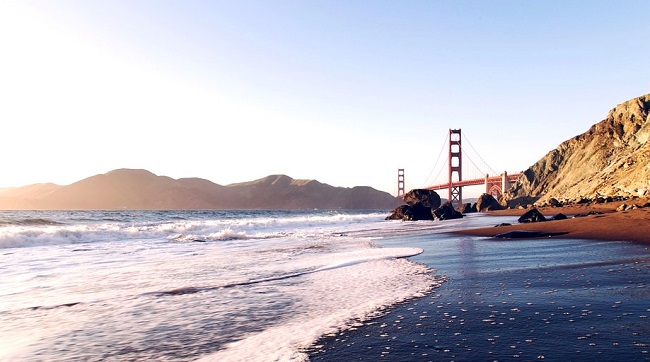 Vue du pont du Golden Gate depuis la plage
