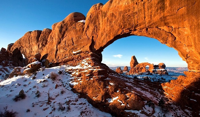 Arche De La Tourelle au coeur du Parc National Des Arches dans l'Utah