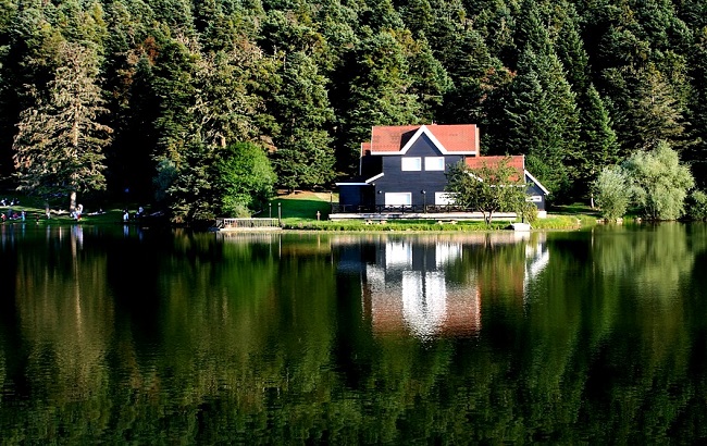 location saisonnière sur internet : Maison au bord d'un lac paisible