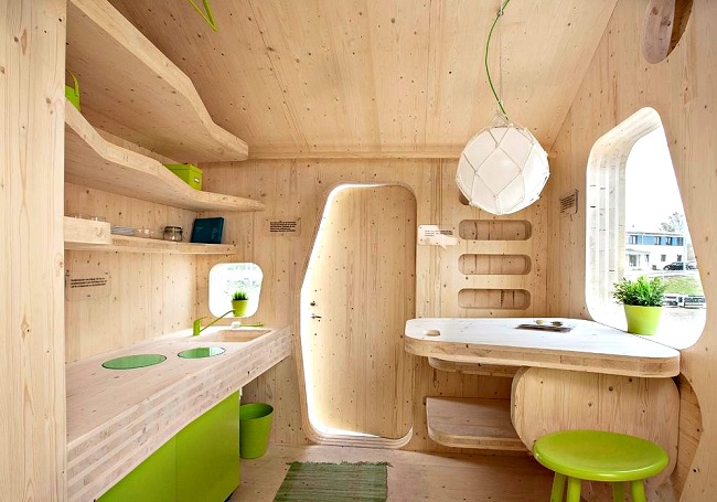 Agencement parfait des mini-maisons en bois en bois créées par Tengbom ©tengbom.se