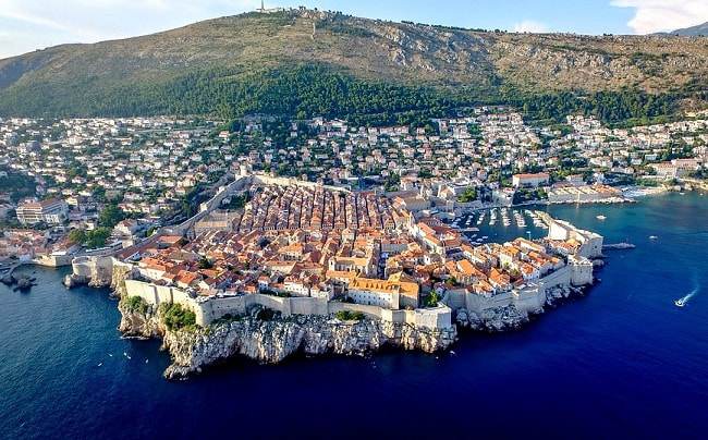 Vue aérienne de la ville de Dubrovnik en Croatie