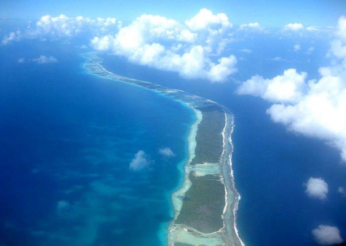 L'Atoll de Rangiroa en Polynésie française vu du ciel ©Pension Bounty