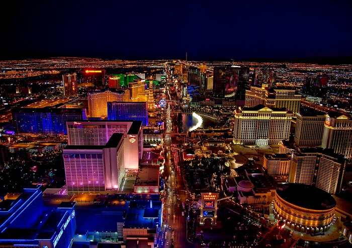 Magnifique vue de Las Vegas la nuit