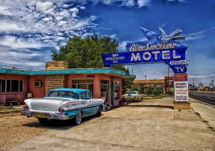 Un motel typique situé à Tucumcari à découvrir pendant votre location de vacances au Nouveau-Mexique