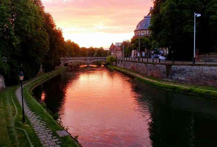 Coucher de soleil sur Strasbourg
