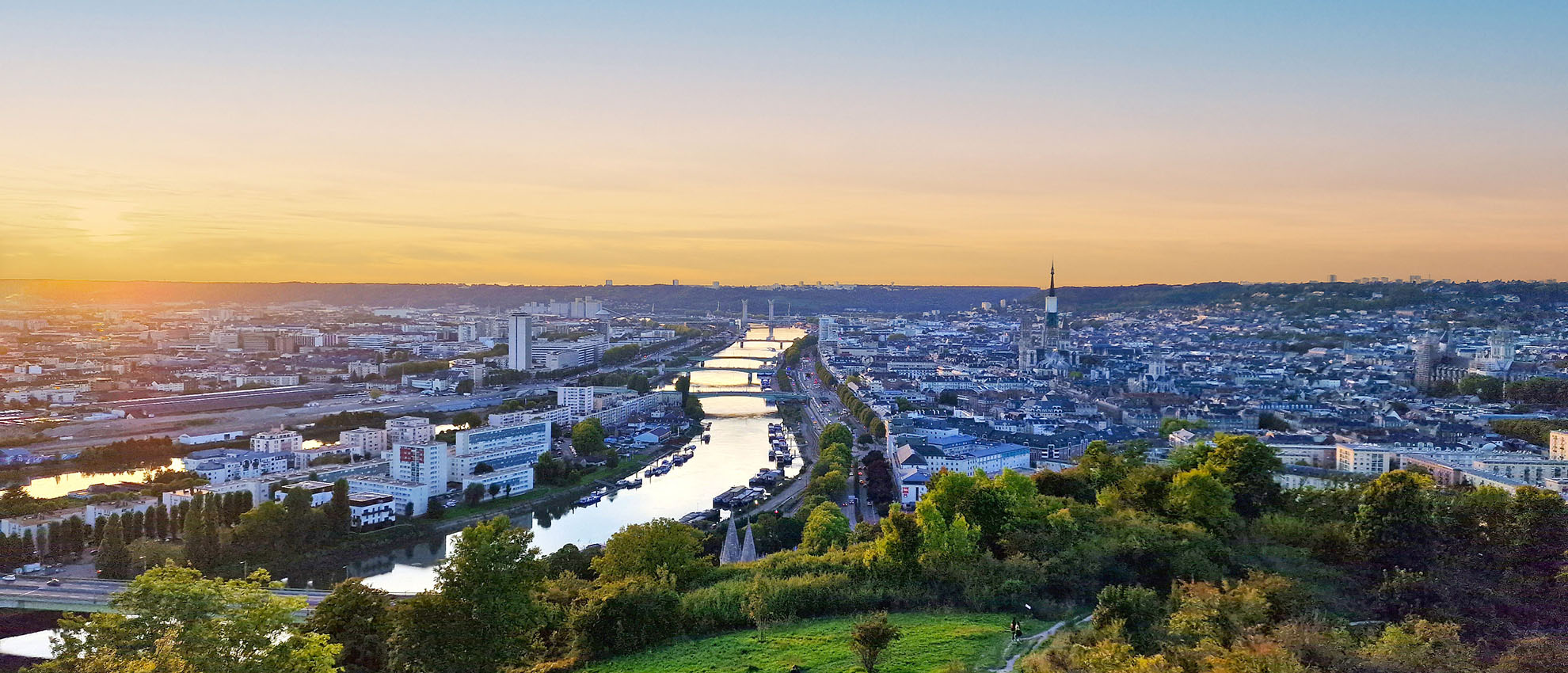 Vue de Rouen depuis les hauts de la ville © Rouen Normandy Invest 