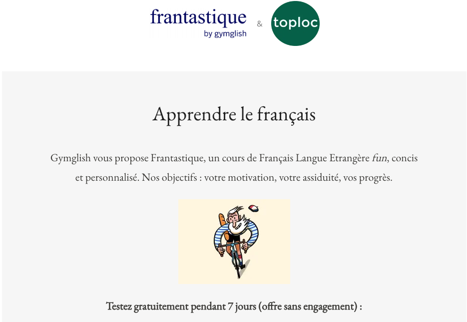 Apprendre le français avec Frantastique © Gymlish