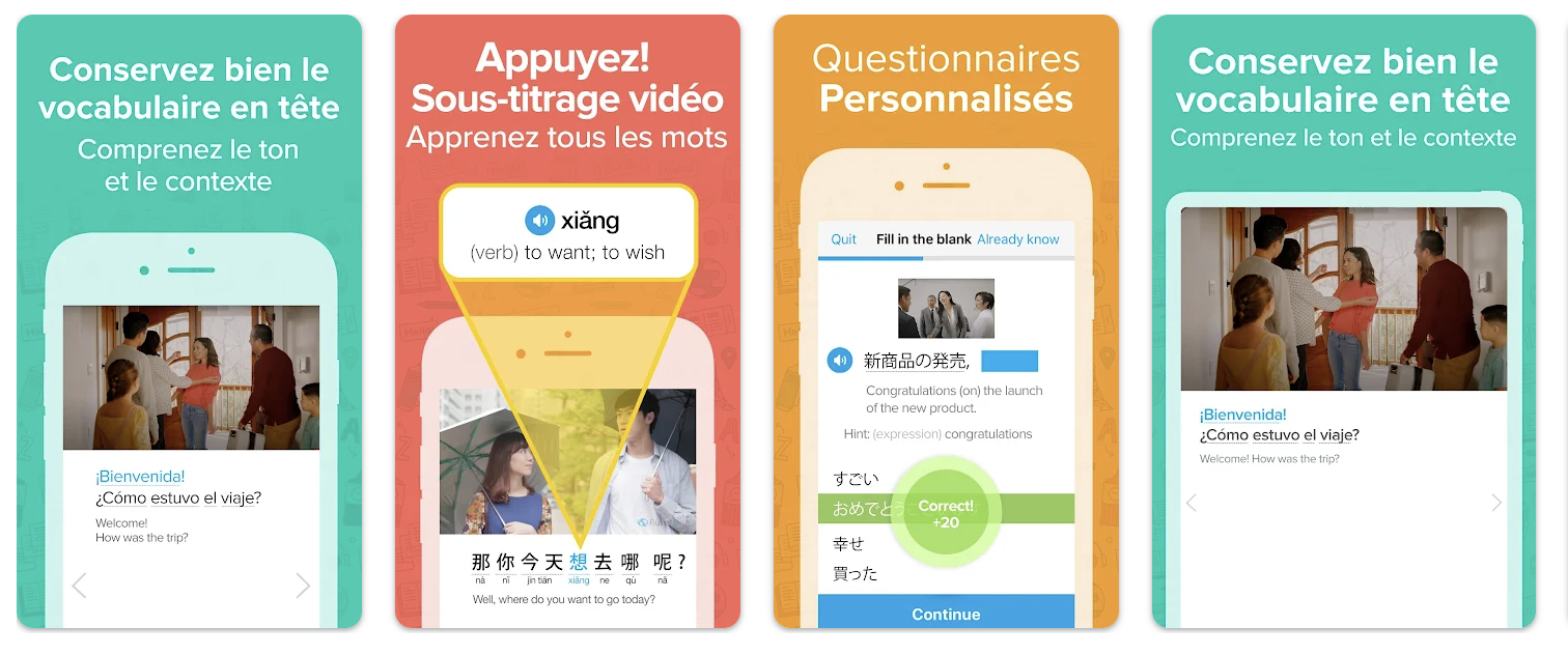FluentU une application très digitale pour apprendre le français dans des situations réelles © FluentU