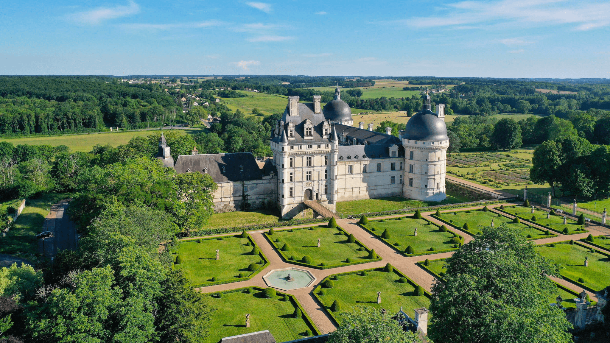 Vue aérienne sur la Château de Valençay dans le Berry © Château de Valençay