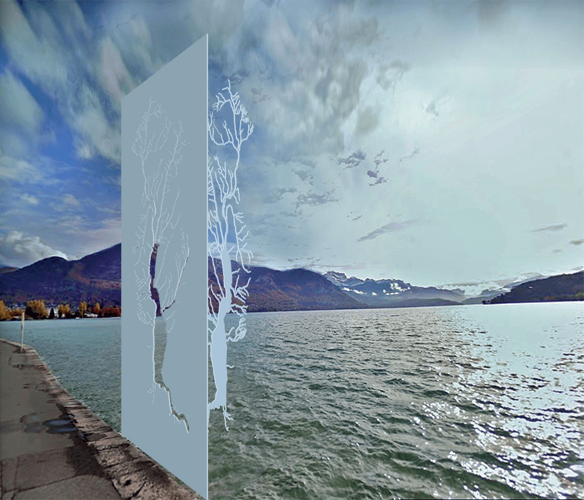 L'une des étapes du parcours Annecy paysages au lac d'Annecy © Sylvie de Meurville
