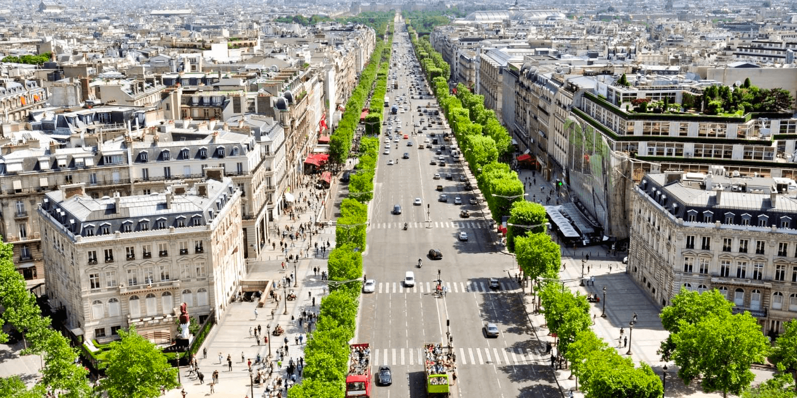 Vue aérienne sur les Champs-Elysées © Get Your Guide
